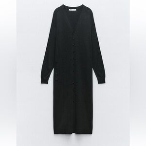Zara Buttoned Knit Midi Dress